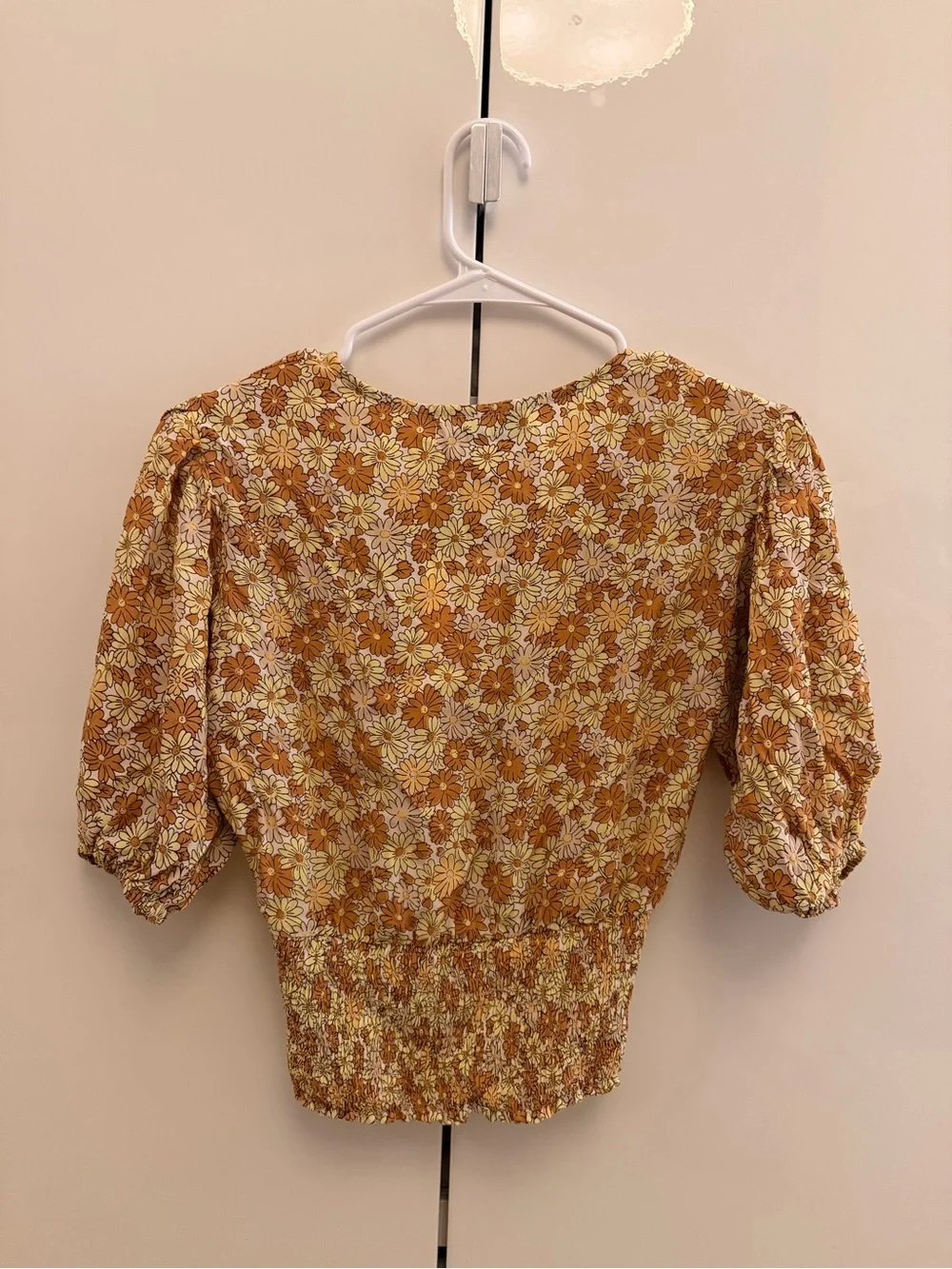 Faithfull the Brand Yellow Floral Blouse - Size XS